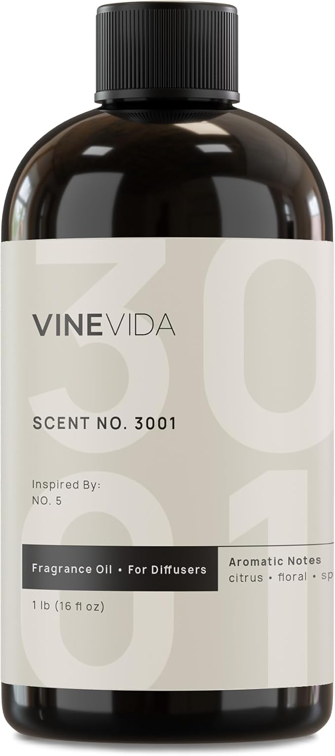 VINEVIDA [16 Fl Oz] Scent NO. 3001 Fragrance Oil for Cold Air Diffusers, Aromatic Notes of Citrus Floral Spices, Essential Oils for Diffuser Oil Refill & Air Freshener Room Spray