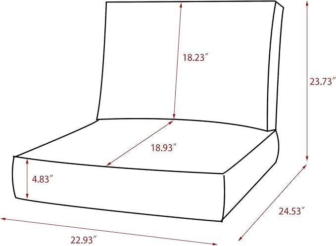 UIXE Outdoor Deep Seat Cushion Set with Slipcovers, Patio Furniture Cushions & Back Pads, Sectional Sofa Bistro Chair Cushion - Gray, Set of 4