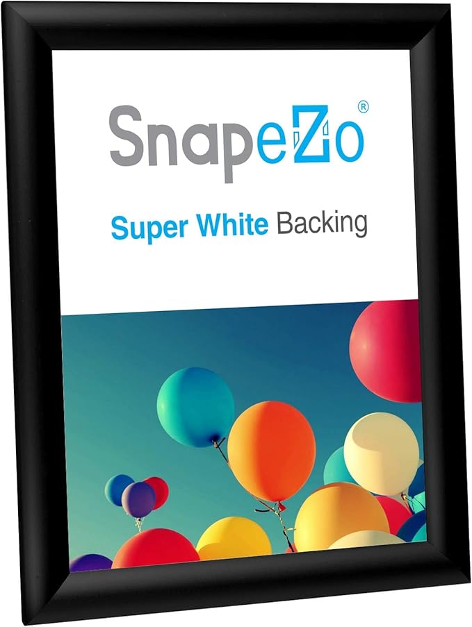 SnapeZo Diploma Frame 11x14 Inches, Black 1 Inch Aluminum Profile, Front-Loading Snap Frame, Wall Mounting, Sleek Series