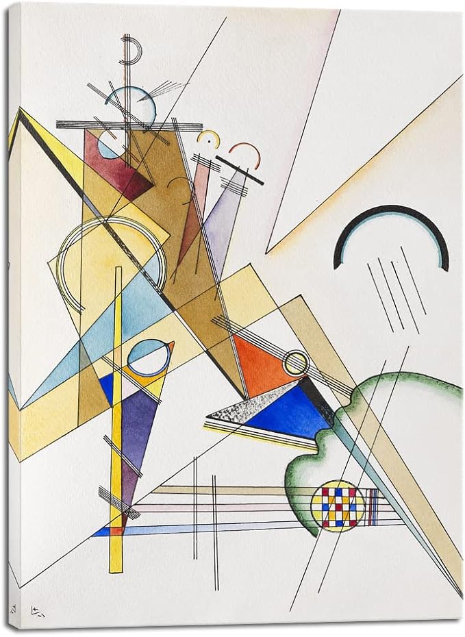 Wieco Art Canvas Prints Gewebe 1923 by Wassily Kandinsky Classic Art Reproductions Canvas Wall Art for Home Decoration