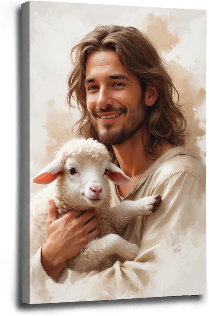 Christian Wall Art Print, Religious Scripture Biblical Decor, Faith-Based Inspirational Landscape with Cross, Digital Printed Canvas Poster for Church, Home Chapel, Prayer Room Decor