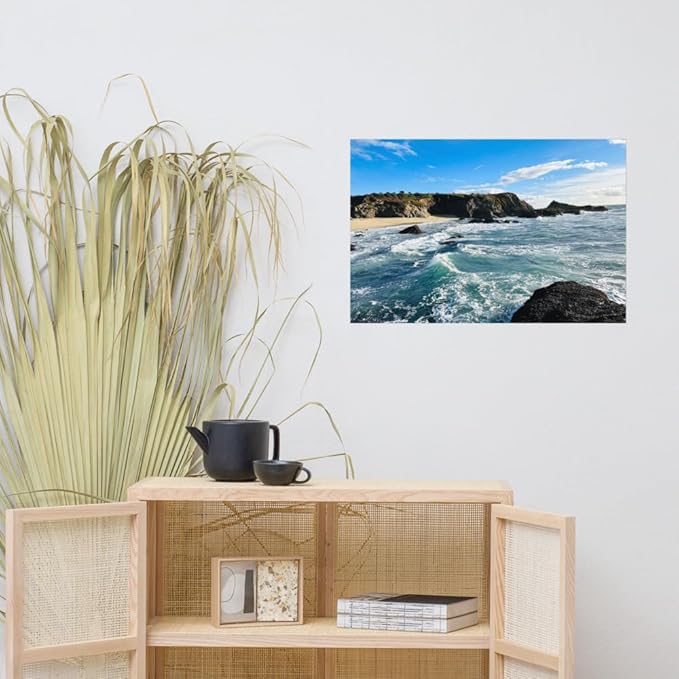 Bodega Bay Coastal Poster – Ocean Photography Wall Art Print – California Nature Landscape – Horizontal Seascape Decor – Picture for Living Room or Bedroom (20x30 inches) - Unframed Poster