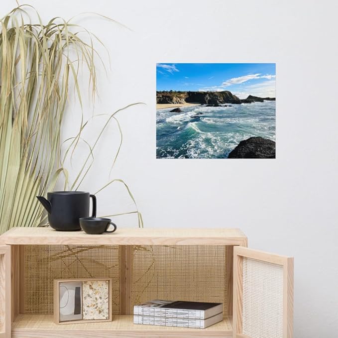 Bodega Bay Coastal Poster – Ocean Photography Wall Art Print – California Nature Landscape – Horizontal Seascape Decor – Picture for Living Room or Bedroom (16x20 inches) - Unframed Poster