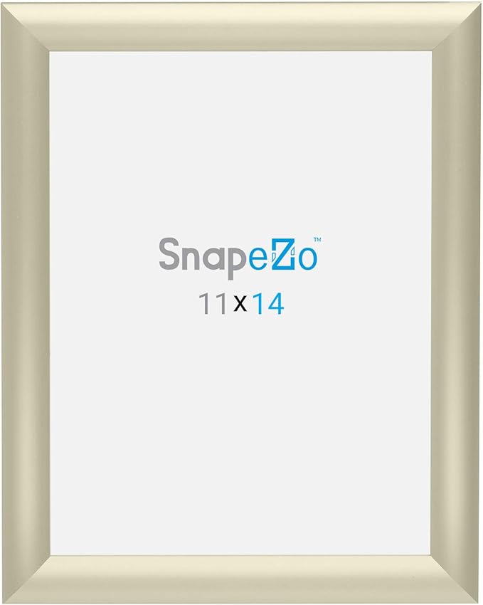 SnapeZo Diploma Frame 11x14 Inches, Off-White 1 Inch Aluminum Profile, Front-Loading Snap Frame, Wall Mounting, Sleek Series