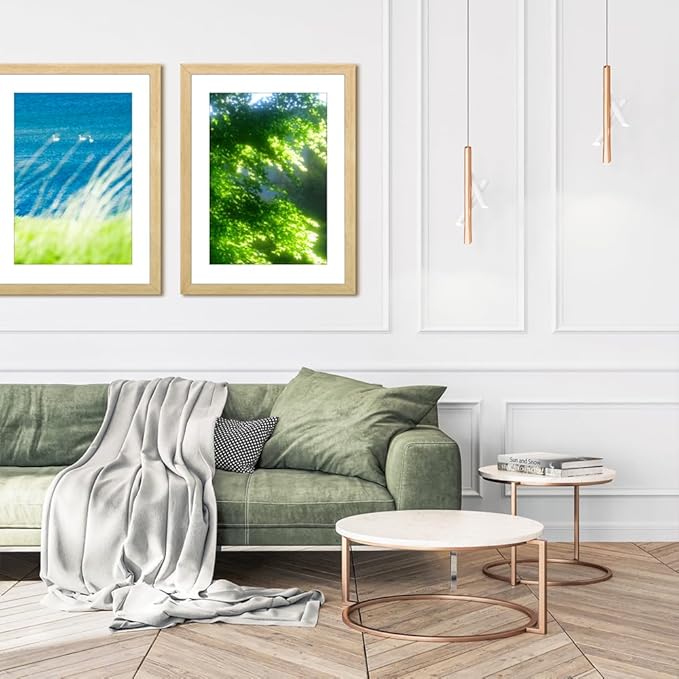THREELOVE 20x28 Frame Wood Color, Display Picture 16x24 with mat or 20x28 Without mat, Photo Poster Picture Frame Wall Mounting Home Decor, 1-PCS