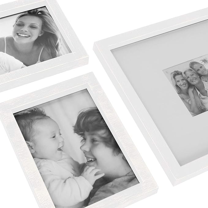 J.M.Deco 13 Pack Photo Frame, 9 Slots Reunion Family Memory Picture Frame Selfie 3D Design Gallery Collage Wall Hanging for 6x4 Photo, 5x7 Photo, 4x4 Photo, White