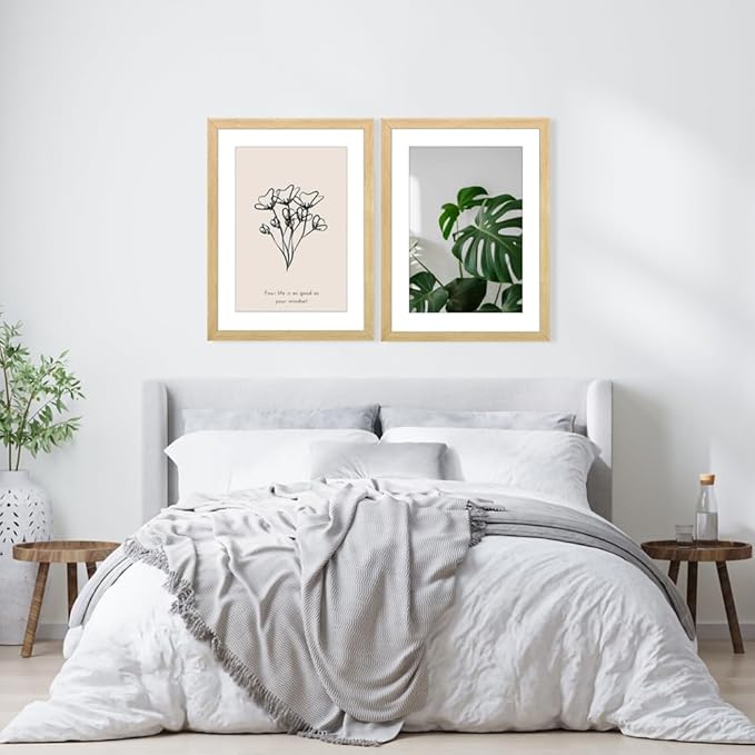 THREELOVE 14x22 Frame Wood Color, Display Picture 12x18 with mat or 14x22 Without mat, Photo Poster Picture Frame Wall Mounting Home Decor, 1-PCS