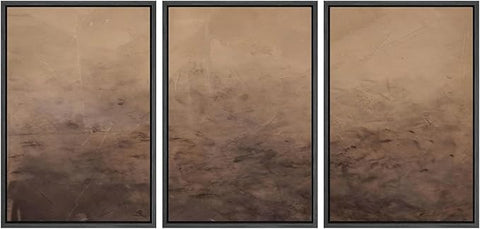 MUDECOR Framed Canvas Print Wall Art Minimalist Earthy Neutral Brown Abstract Illustrations Realism Decorative for Living Room, Bedroom, Office - 16"x24"x3 Black