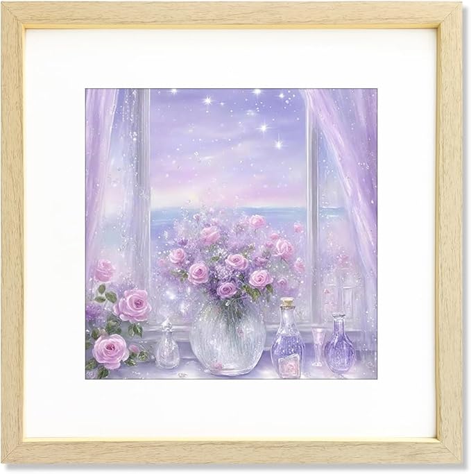 THREELOVE 16x16 Frame Wood Color, Display Picture 12x12 with mat or 16x16 Without mat, Photo Poster Picture Frame Wall Mounting Home Decor, 1-PCS
