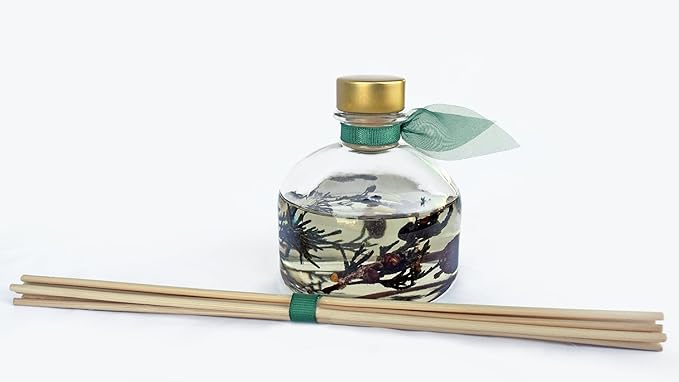 LOVSPA Reed Diffuser Set, Winter Forest Pine Scented Oil Diffuser with Sticks, Home Fragrance Accessories for Bathroom Shelf Decor, Aroma Diffusers for Home or Office Desk, USA Made