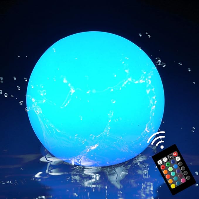8-Inch Rechargeable LED Orb Light – 16 Color Glow Sphere, 4 Modes, Waterproof Ambient Lighting Ball, Glowing Orb for Indoor, Outdoor, Pool, Room, and Patio Decor