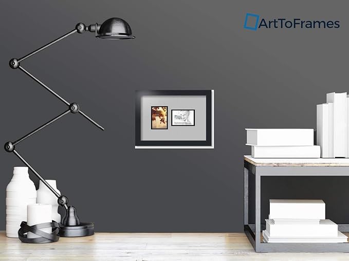 ArtToFrames Double-Multimat-751-88/89-FRBW26079 Collage Photo Frame Double Mat with 2-3.5x5 Openings and Satin Black Frame