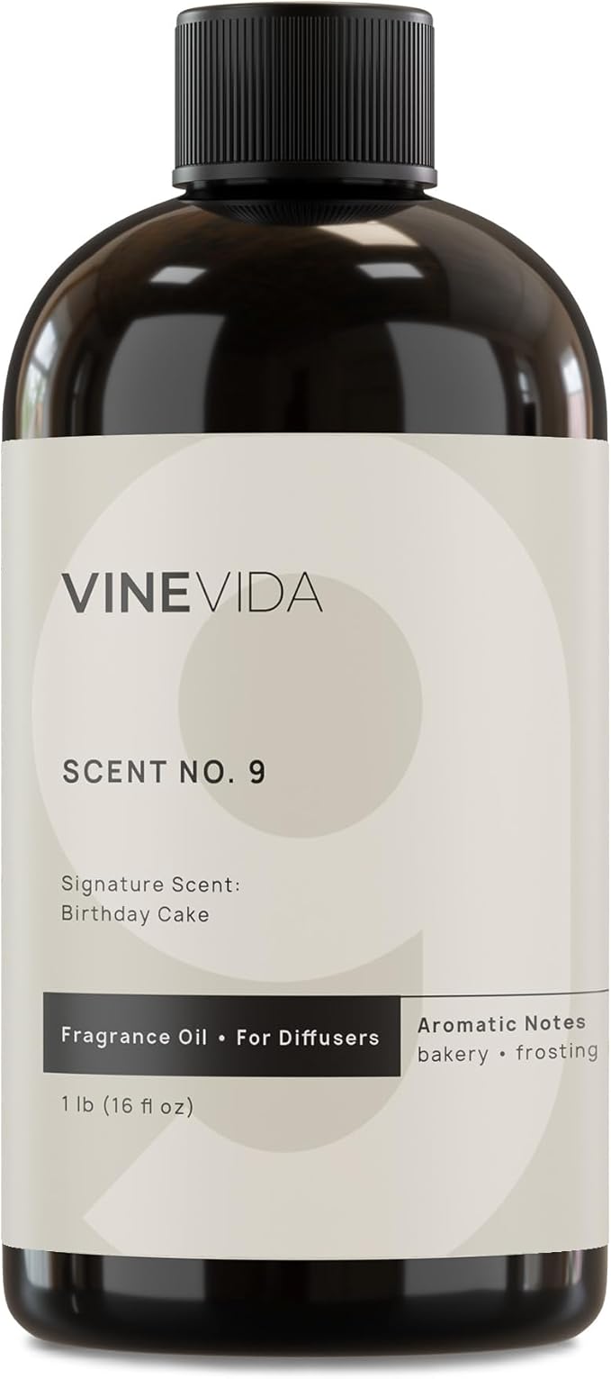 VINEVIDA [16 Fl Oz] Birthday Cake Fragrance Oil for Cold Air Diffusers, Essential Oils for Diffuser Oil Refill & Air Freshener Room Spray
