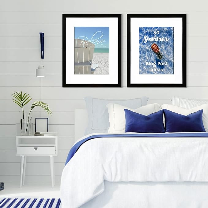 THREELOVE 14x22 Frame Black, Display Picture 12x18 with mat or 14x22 Without mat, Photo Poster Picture Frame Wall Mounting Home Decor, 1-PCS