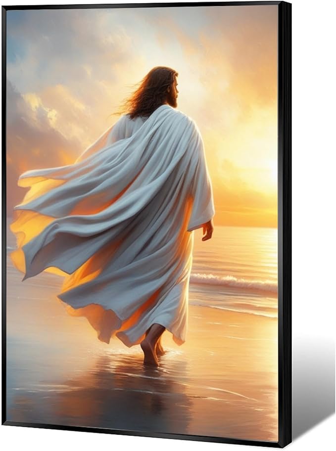 Christian Wall Art Print, Religious Scripture Biblical Decor, Faith-Based Inspirational Landscape with Cross, Digital Printed Canvas Poster for Church, Home Chapel, Prayer Room Decor