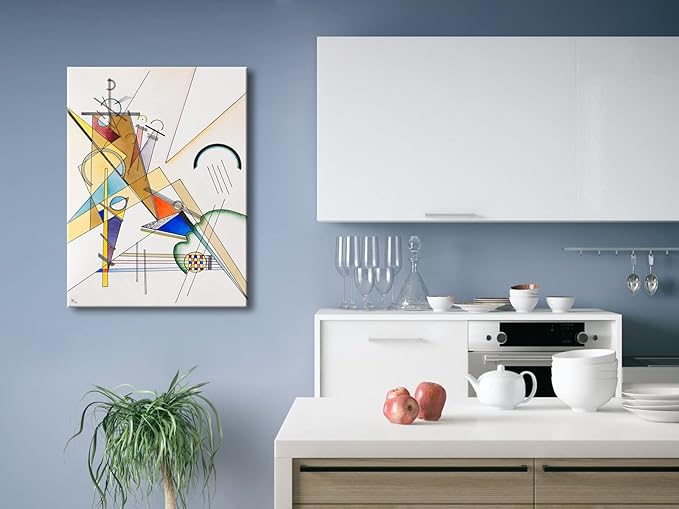 Wieco Art Large Canvas Prints Gewebe 1923 by Wassily Kandinsky Classic Art Reproductions Abstract Gallery Wrapped Canvas Wall Art for Living Room Home Decor and Wall Decorations
