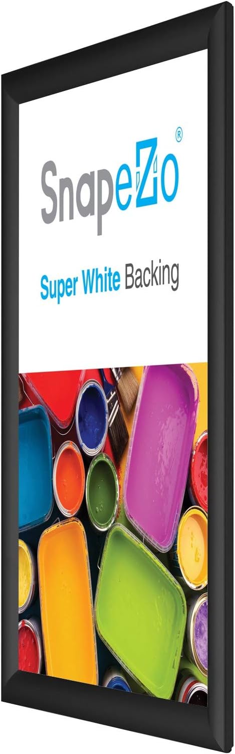 SnapeZo 11.7 x 16.5 (A3 Euro Size) Black Poster Frame, Front-Loading, Wall Mount, Aluminum 1" Profile, Sleek Series