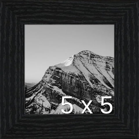 Frame It Easy 5 x 5 Black Grain Wood Frame (Derby)