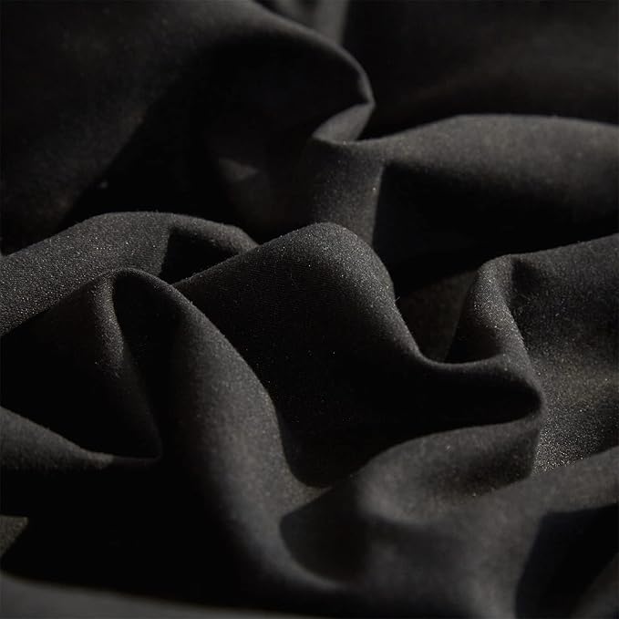 Pureant Black Comforter King Solid Color Bedding Set Pure Black King Comforter for Women Men Soft Breathable Dark Color Comforter Set 3 Pieces Lightweight Adults King Size Comforter Set