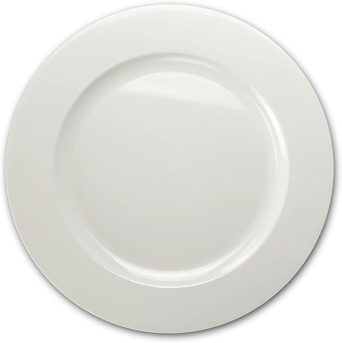 " OCCASIONS " 120 pcs Chargers pack Wedding Party 12'' Disposable Plastic Charger Plates/Chargers (Plain White)
