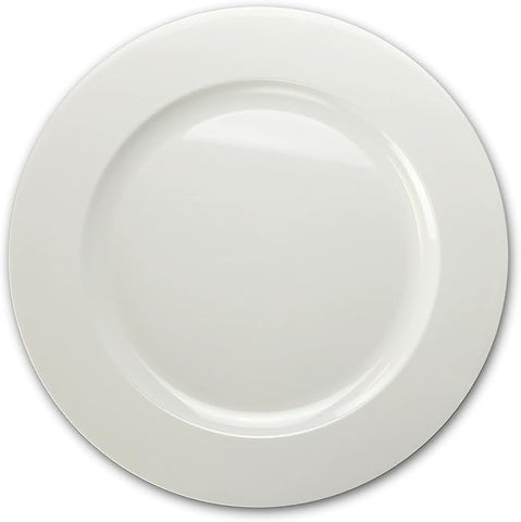 " OCCASIONS " 120 pcs Chargers pack Wedding Party 12'' Disposable Plastic Charger Plates/Chargers (Plain White)