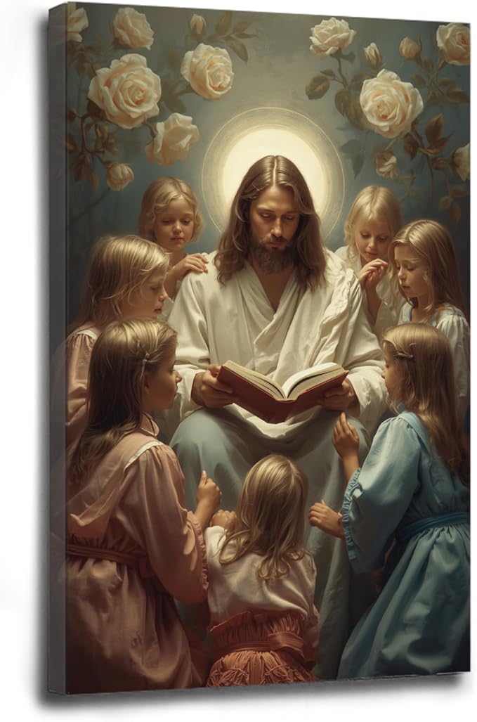 Christian Wall Art Print, Religious Scripture Biblical Decor, Faith-Based Inspirational Landscape with Cross, Digital Printed Canvas Poster for Church, Home Chapel, Prayer Room Decor