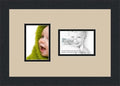 ArtToFrames Collage Photo Frame Double Mat with 2-3.5x5 Openings and Satin Black Frame