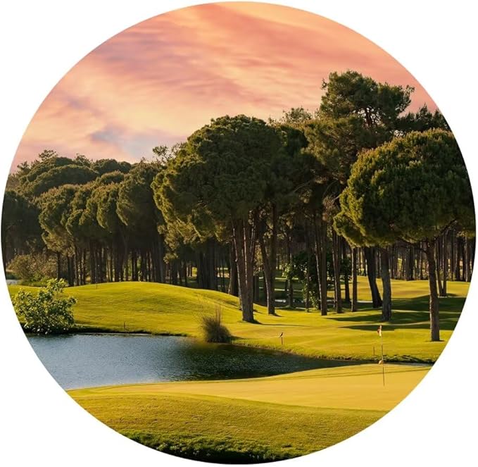 Sunset Golf Course Wall Art for Living Room Bedroom Bathroom Home Decorations Golf Course Picture Poster Print on Canvas Modern Artwork Framed Ready to Hang(12''H x 16''W)