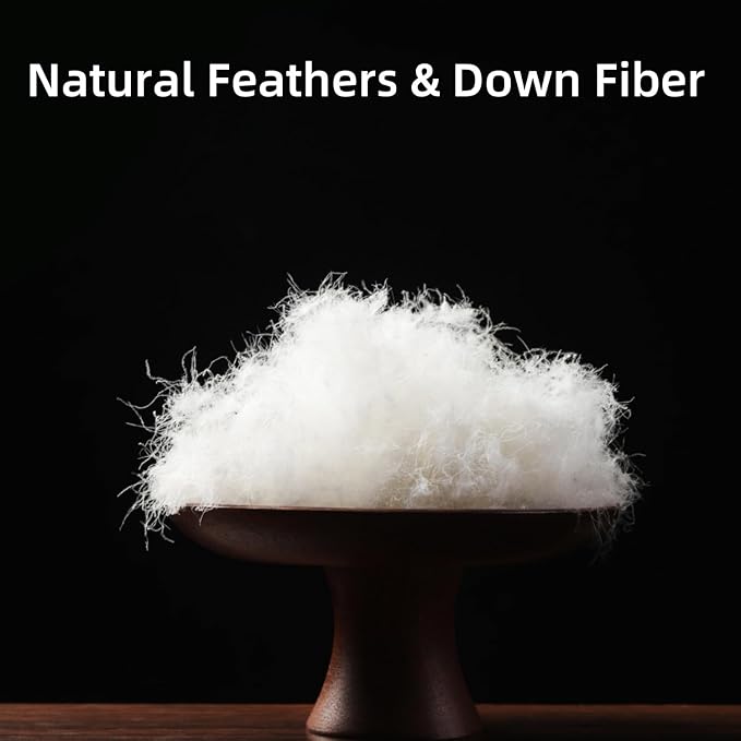 Feather Down Cotton Comforter Queen Size, All Season 100% Cotton Duvet Insert, Hotel Luxury Bedding Comforter Cozy Ultra Soft Medium Warmth Duvet Insert with 8 Corner Tabs White 90 x 90 Inch