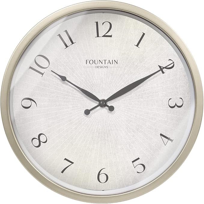 Modern Farmhouse Clock, No Ticking Silent Clock, Modern and Vintage (Morning Silver, 12 inch)