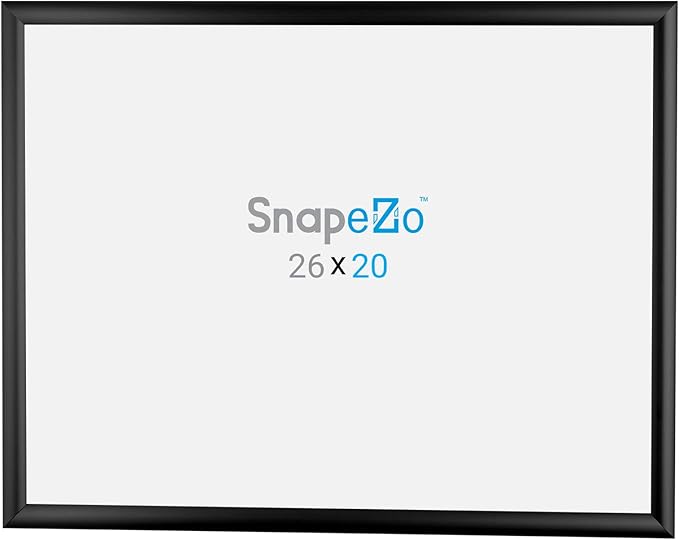 SnapeZo Poster Frame 20x26 Inches, Black 1 Inch Aluminum Profile, Front-Loading Snap Frame, Wall Mounting, Sleek Series