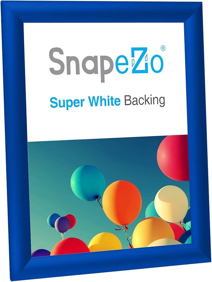 SnapeZo Photo Frame 8x10 Inches, Blue 1 Inch Aluminum Profile, Front-Loading Snap Frame, Wall Mounting, Sleek Series