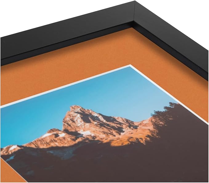 ArtToFrames Double-Multimat-106-712/89-FRBW26079 Collage Photo Frame Double Mat with 2 - 5x7 Openings and Satin Black Frame
