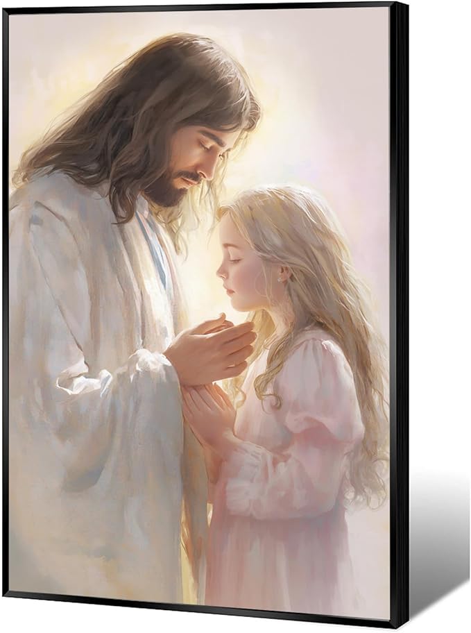 Christian Wall Art Print, Religious Scripture Biblical Decor, Faith-Based Inspirational Landscape with Cross, Digital Printed Canvas Poster for Church, Home Chapel, Prayer Room Decor