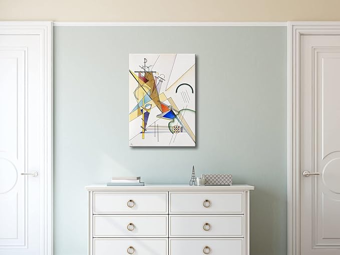 Wieco Art Canvas Prints Gewebe 1923 by Wassily Kandinsky Classic Art Reproductions Abstract Gallery Wrapped Canvas Wall Art for Living Room Home Decor and Wall Decorations