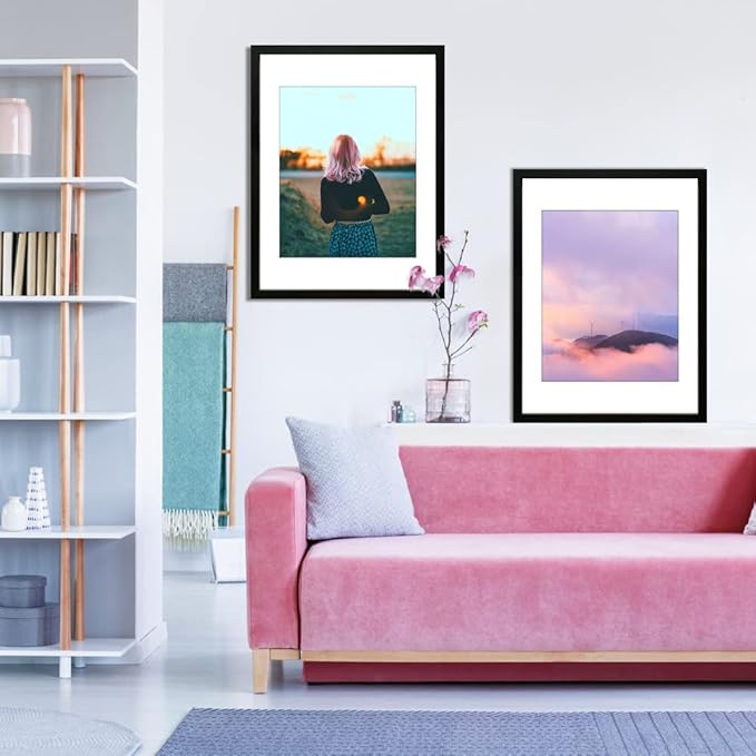 THREELOVE 18x24 Frame Black, Display 16x20 Picture with Mat or 18x24 Without Mat, Photo Poster Frame Wall Mounting, Set of 3