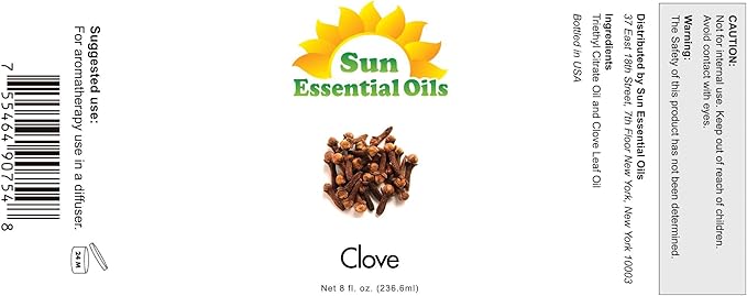 Sun Essential Oils Clove Essential Oil 8 oz – Aromatherapy Oil