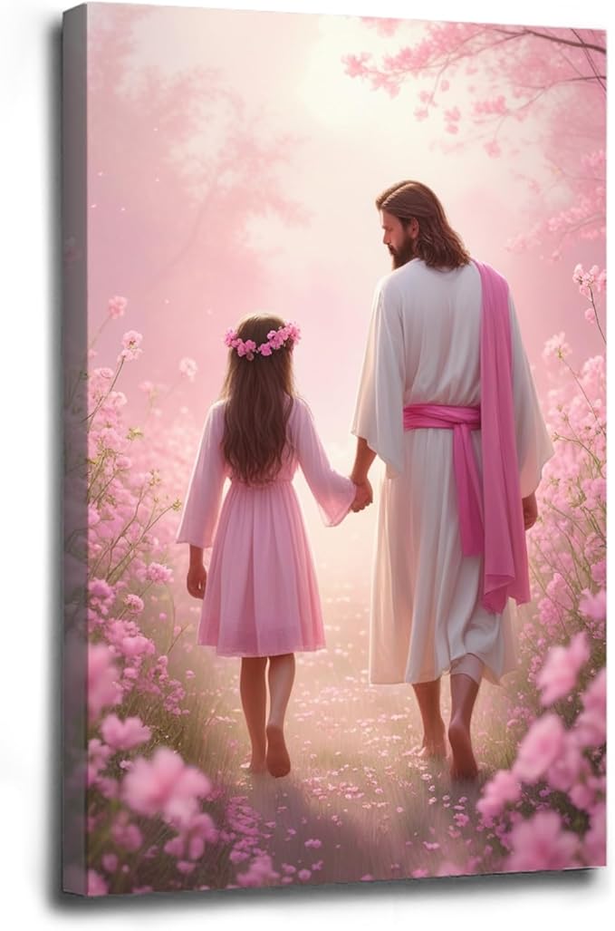 Christian Wall Art Print, Religious Scripture Biblical Decor, Faith-Based Inspirational Landscape with Cross, Digital Printed Canvas Poster for Church, Home Chapel, Prayer Room Decor