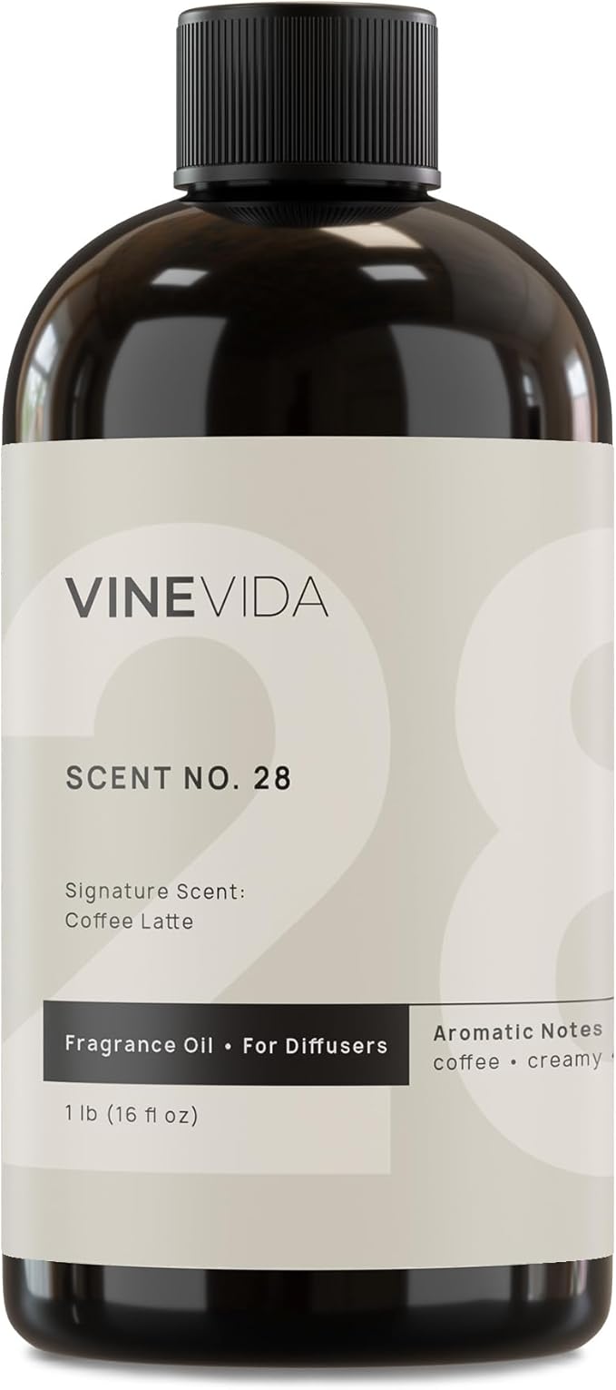 VINEVIDA [16 Fl Oz] Coffee Latte Fragrance Oil for Cold Air Diffusers, Essential Oils for Diffuser Oil Refill & Air Freshener Room Spray