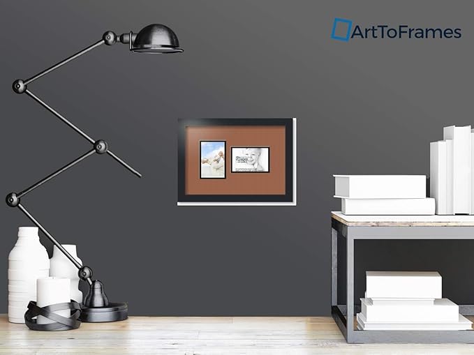ArtToFrames Collage Photo Frame Double Mat with 2 - 4x6 Openings and Satin Black Frame
