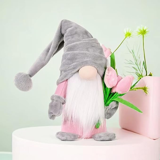 Gnome Plush Decorations Gift, 15 inch Fall Gnome Decorations for Home,Fall Gnomes Plush for Tiered Tray Decor, Swedish Gnomes Table Decoration Home Tabletop Elf Doll,Grey