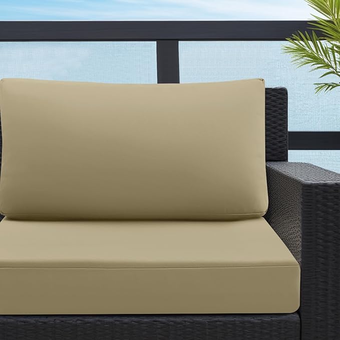 idee-home Outdoor Cushions for Patio Furniture, Outdoor Seat Cushion, Waterproof Hampton Bay Deep Seat Replacement Couch Chair Cushions for Garden Lawn Backyard Deck, 28.5 x 28.5