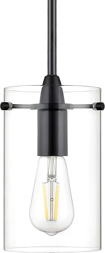 Black Pendant Lights Kitchen Island - Medium Clear Glass Pendant Light Fixture