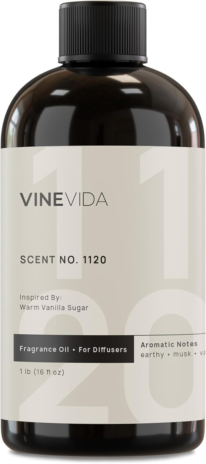 VINEVIDA [16 Fl Oz] Scent NO. 1120 Fragrance Oil for Cold Air Diffusers, Aromatic Notes of Earthy Musk Vanilla, Essential Oils for Diffuser Oil Refill & Air Freshener Room Spray