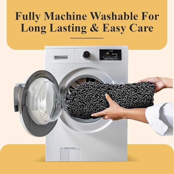 MAYSHINE Chenille Plush Extra Long Bath Mat Runner, 1 INCH Pile, Charcoal Gray, 59x31 inches, Machine Washable, Non-Slip