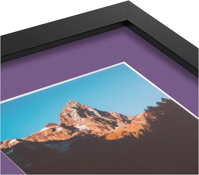 ArtToFrames Collage Photo Frame Double Mat with 2 - 5x7 Openings and Satin Black Frame