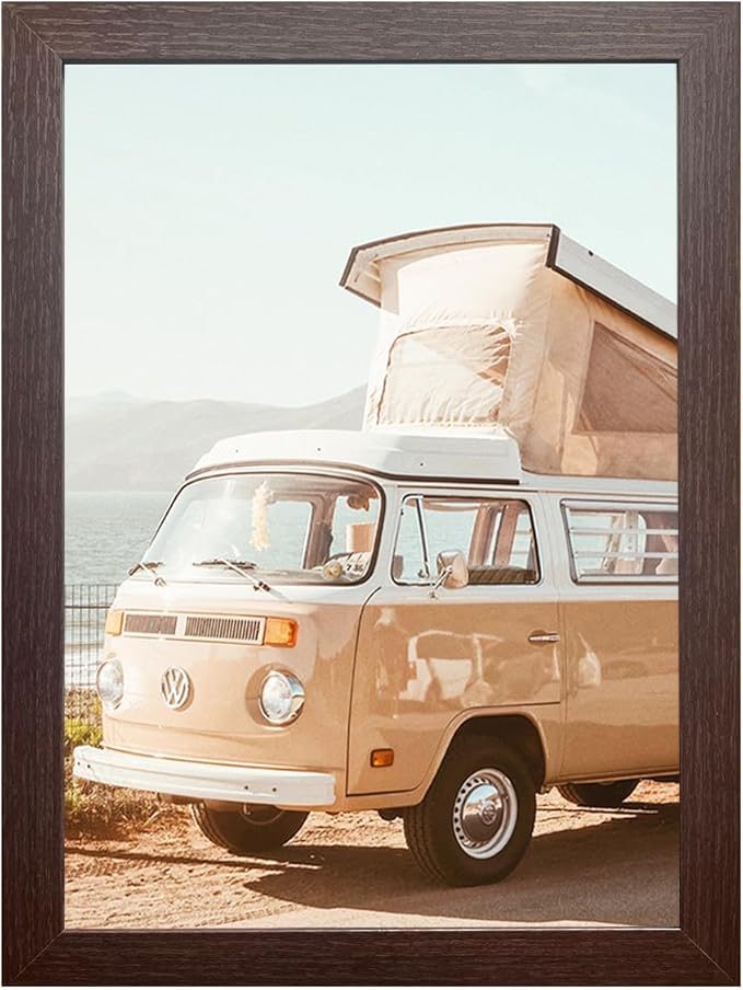 KTKDE 8.5x11 Picture Frame Certificate Document Frame with Shatter Resistant Plexiglasss, 6 Pack Diploma Frames for Wall and Tabletop, Walnut