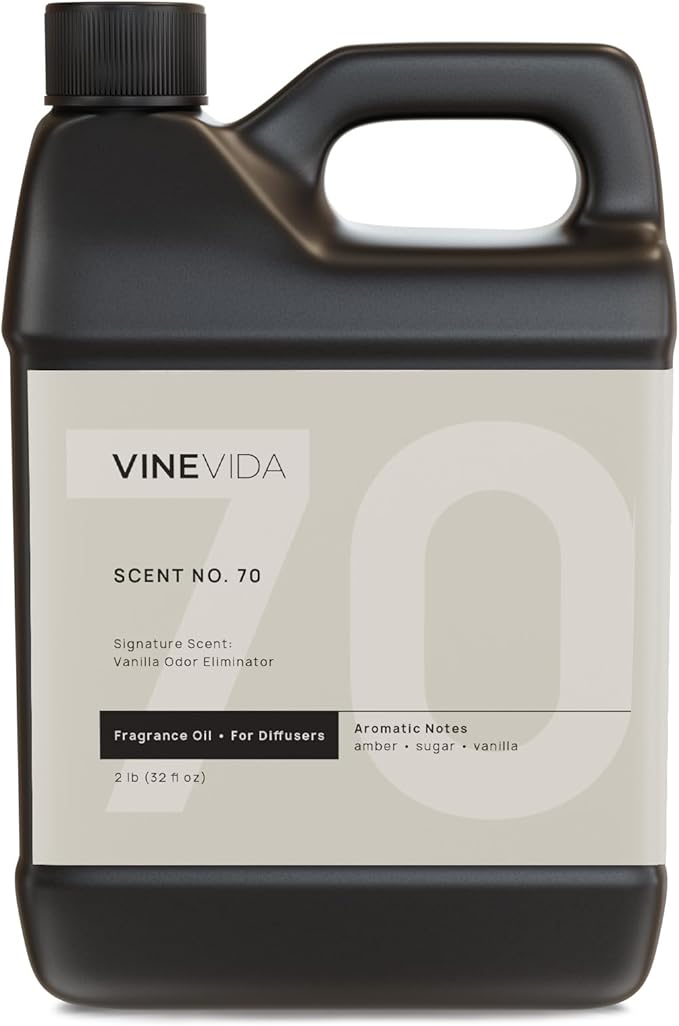 VINEVIDA [32 Fl Oz] Vanilla Odor Eliminator Fragrance Oil for Cold Air Diffusers, Essential Oils for Diffuser Oil Refill & Air Freshener Room Spray