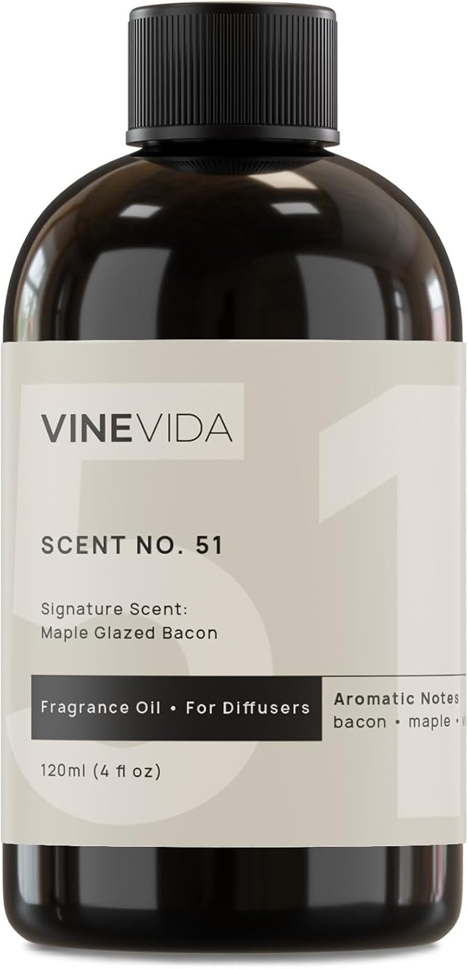 VINEVIDA [4 Fl Oz] Maple Glazed Bacon Fragrance Oil for Cold Air Diffusers, Essential Oils for Diffuser Oil Refill & Air Freshener Room Spray