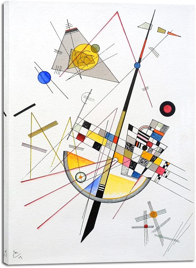 Wieco Art Canvas Prints Delicate Tension #85, 1923 by Wassily Kandinsky Classic Art Reproductions Canvas Wall Art for Home Decoration